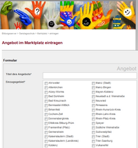 Screenshot: Ausschnitt Seite "Angebot eintragen"
